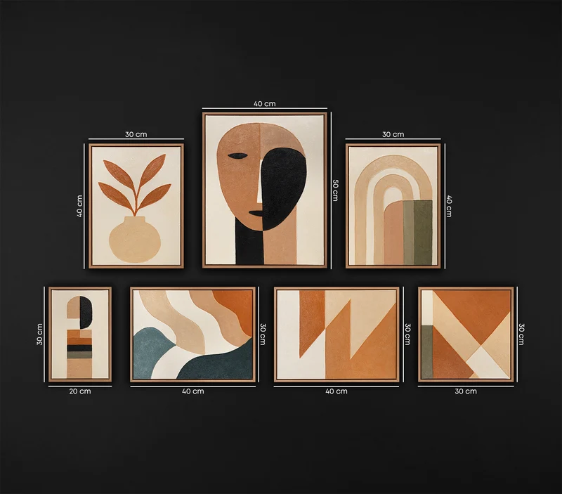 Abstrakte kunst modern Bilder set wand - Moderne Gemälde für Wohnzimmer