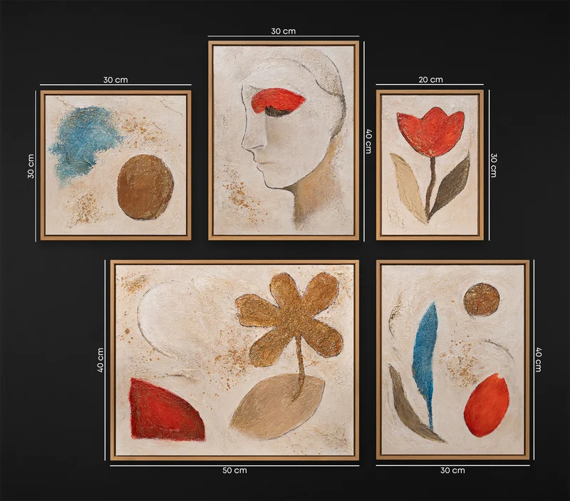 Luxus Gemälde Handgemalt Wohnzimmer Modern – Handgemalte Kunstwerke bilder set mit Rahmen