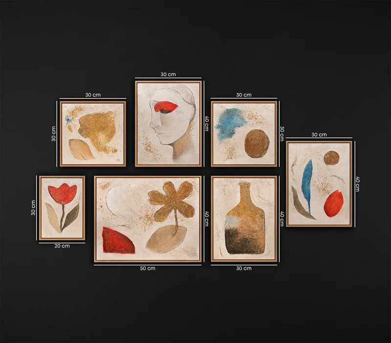 Luxus Gemälde Handgemalt Wohnzimmer Modern – Handgemalte Kunstwerke bilder set mit Rahmen