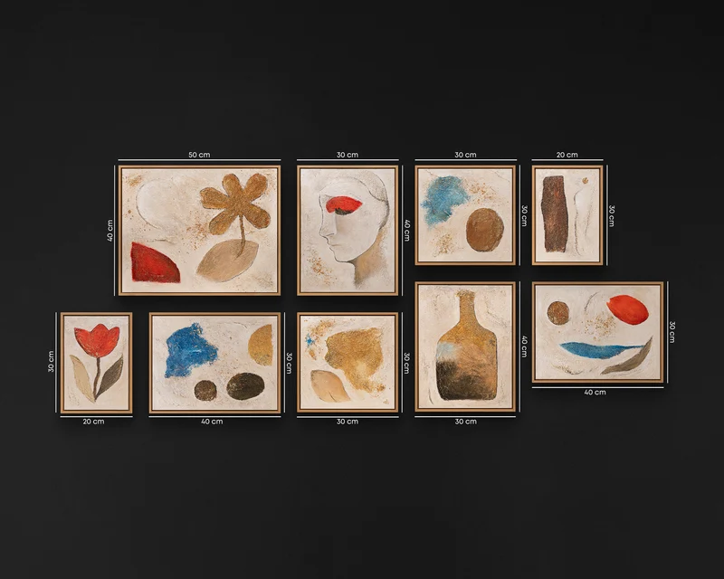 Luxus Gemälde Handgemalt Wohnzimmer Modern – Handgemalte Kunstwerke bilder set mit Rahmen
