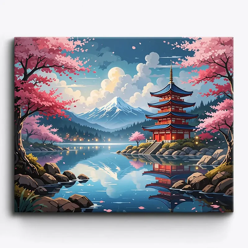 Malen nach Zahlen - Japanischer Frühlingstraum