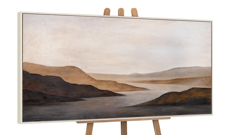 Handgemaltes Landschaftsbild für Arztpraxis „Sanfter Sonnenaufgang“