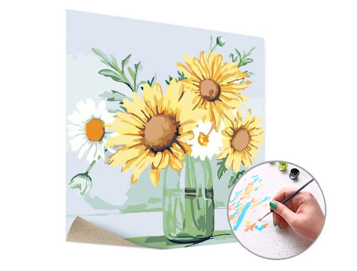 Paint by Numbers: Daisies and Sunflowers | Low Difficulty