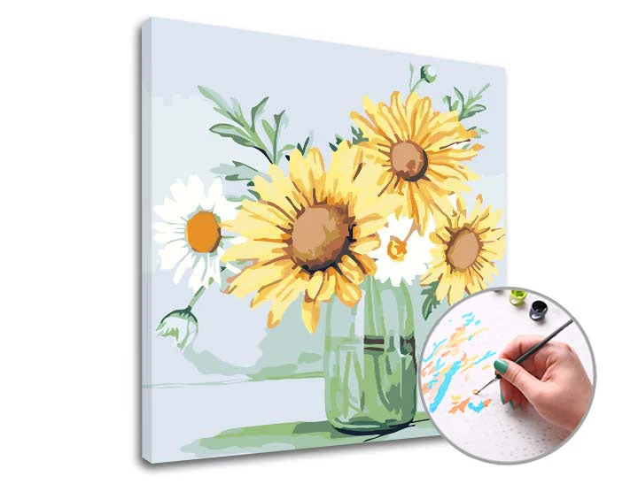 Paint by Numbers: Daisies and Sunflowers | Low Difficulty