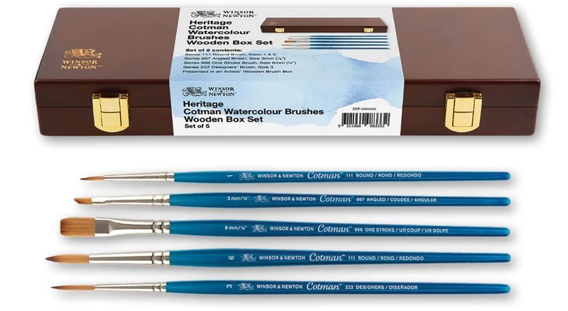 Winsor & Newton Heritage Wooden Brush Box Sets