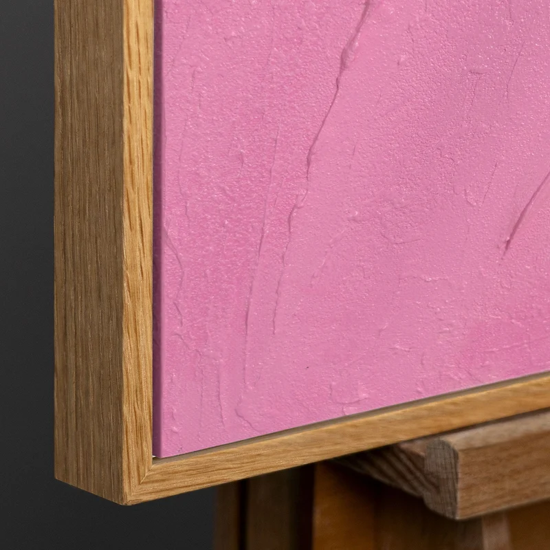 Strukturiertes Leinwandbild im Rahmen ruhige Kunst „Zuckerschleier“