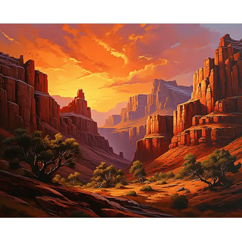 Malen nach Zahlen - Flammender Canyon