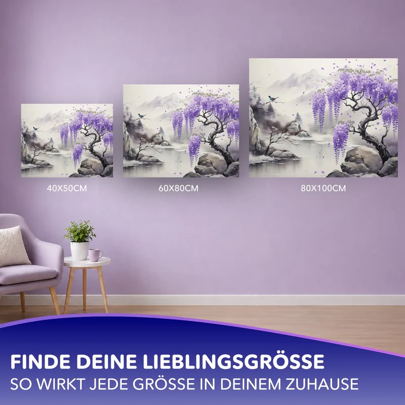 Malen nach Zahlen - Blüten im Nebel