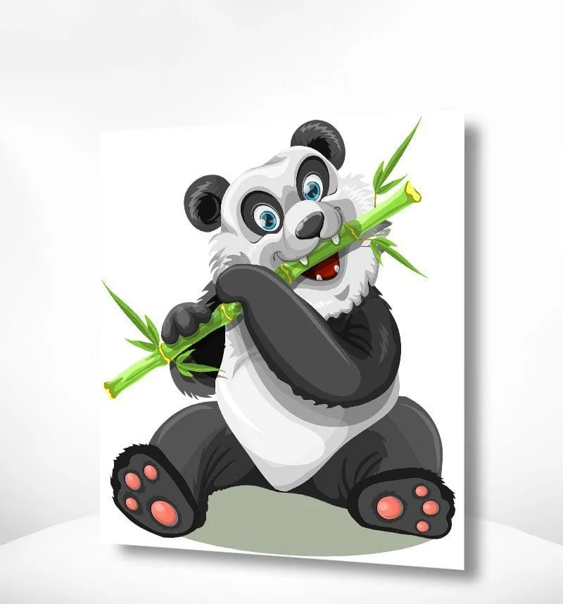 Malen nach Zahlen Panda mit Bambus