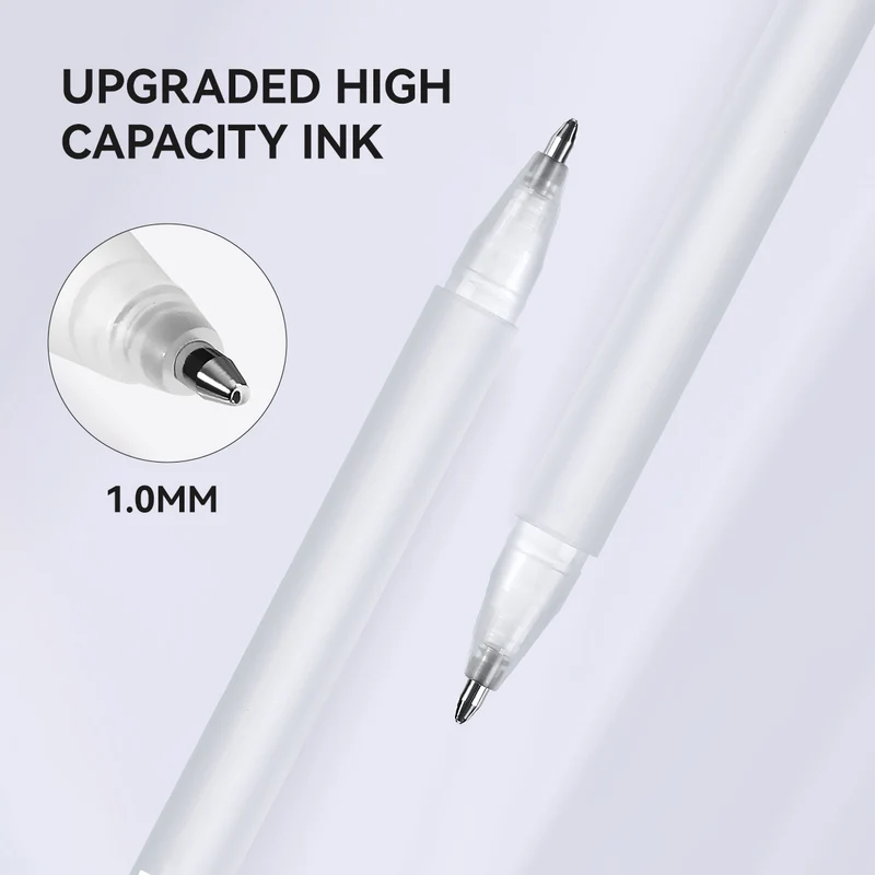 Arrtx Gel Pens White Color 8 Pack Large Capacity White Ink Pens