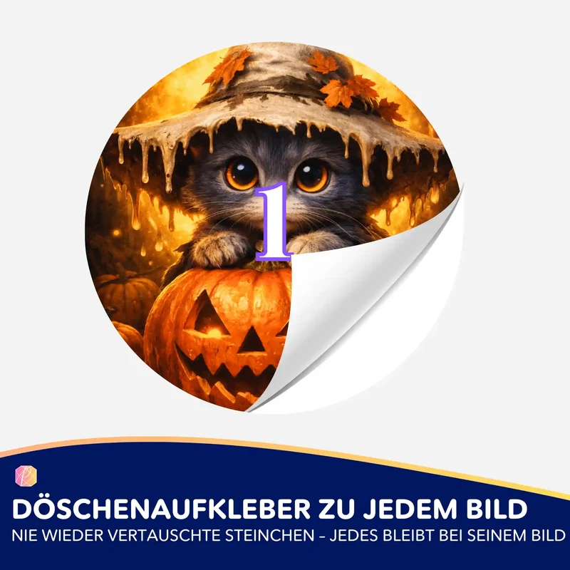 Döschenaufkleber - Die kleine Kürbishexe
