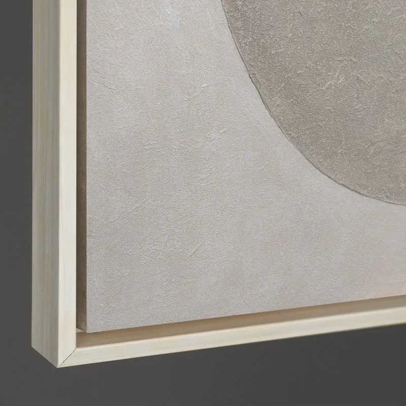 Moderne Acrylmalerei im Rahmen geometrisches Leinwandbild „Stille der Geometrie“