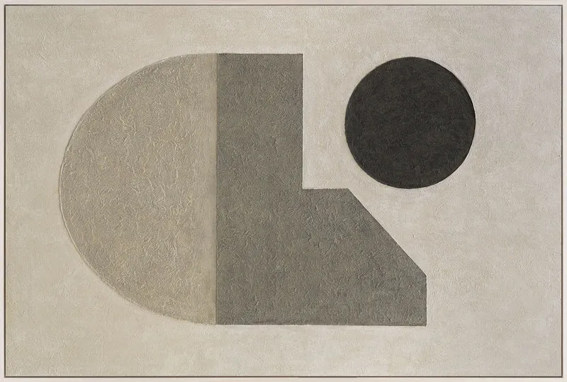 Moderne Acrylmalerei im Rahmen geometrisches Leinwandbild „Stille der Geometrie“