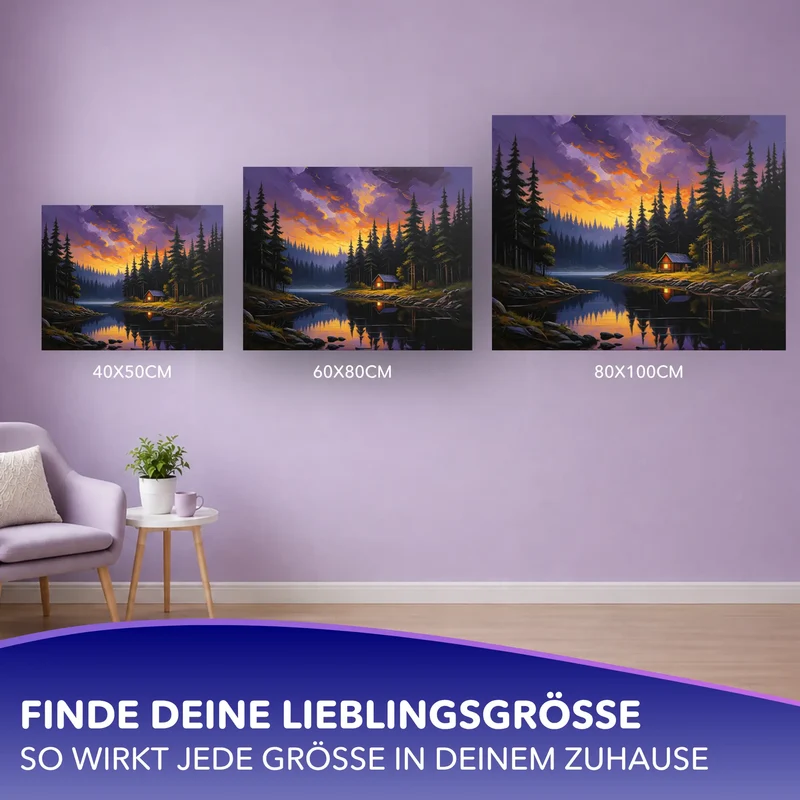 Malen nach Zahlen - Stille am Waldsee