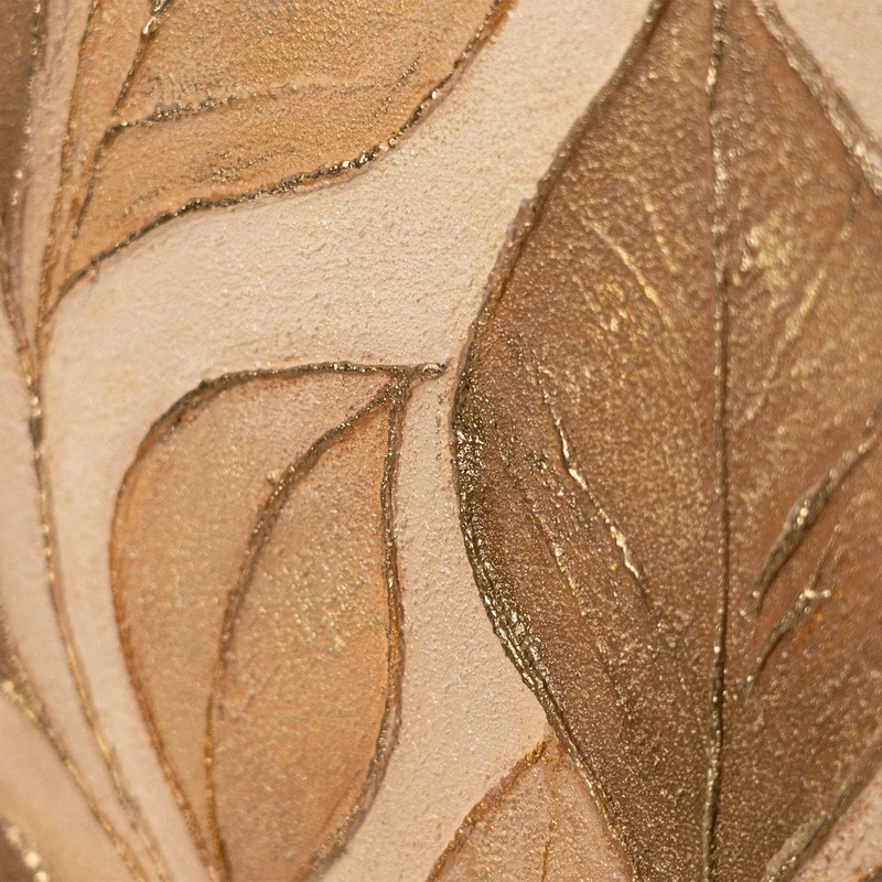 Acryl Gemälde Handgemalt Pflanzenmotiv Bilderrahmen set Beige Farben