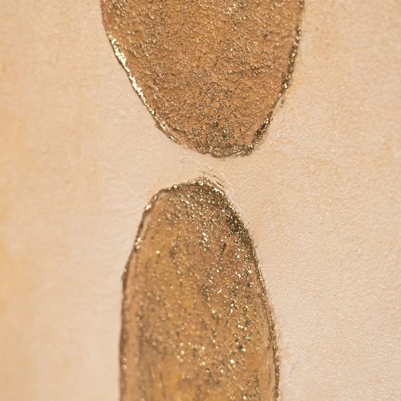 Acryl Gemälde Handgemalt Pflanzenmotiv Bilderrahmen set Beige Farben