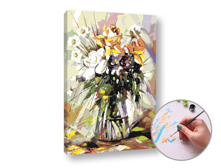 Paint by Numbers LUCKY FLOWERS IN THE PASSION | Medium Difficulty
