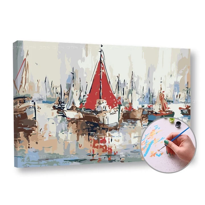 Paint by Numbers: Boats, Low Difficulty