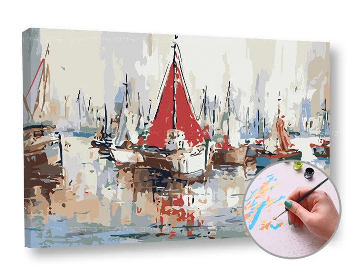Paint by Numbers: Boats, Low Difficulty