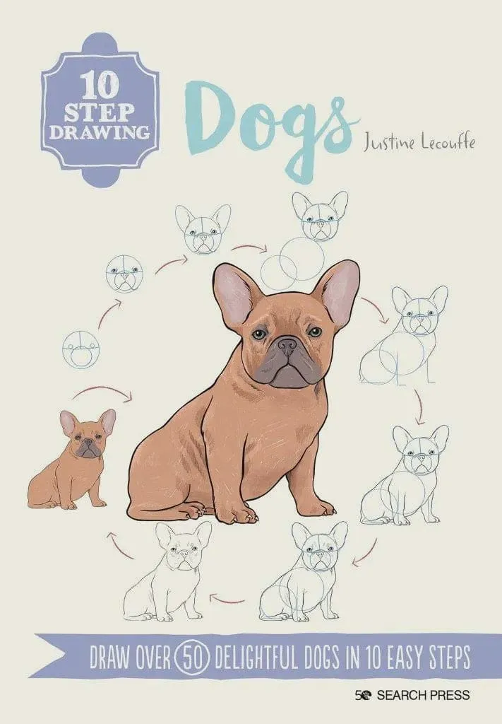10 Step Drawing Dogs - Justine Lecouffe