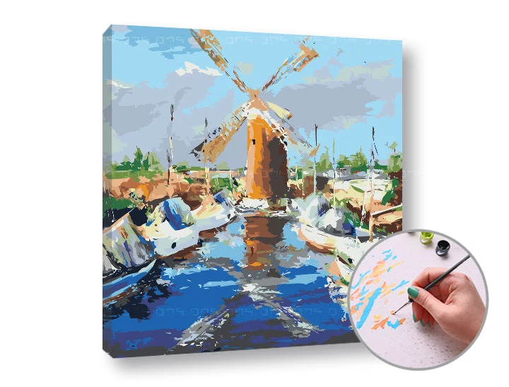 Mill Paint by Numbers | Medium Difficulty