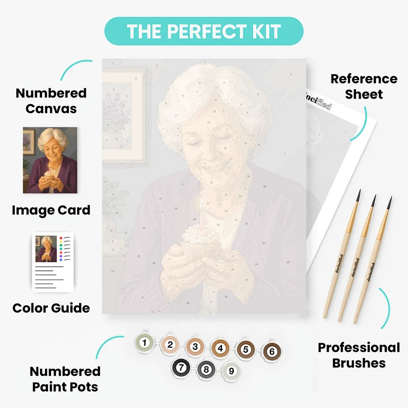 Cupcake Candle Wish - Paint by Numbers Kit