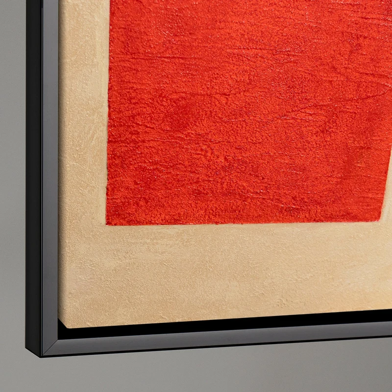 Abstraktes Gemälde im Rahmen geometrische Wandkunst „Kontraste“
