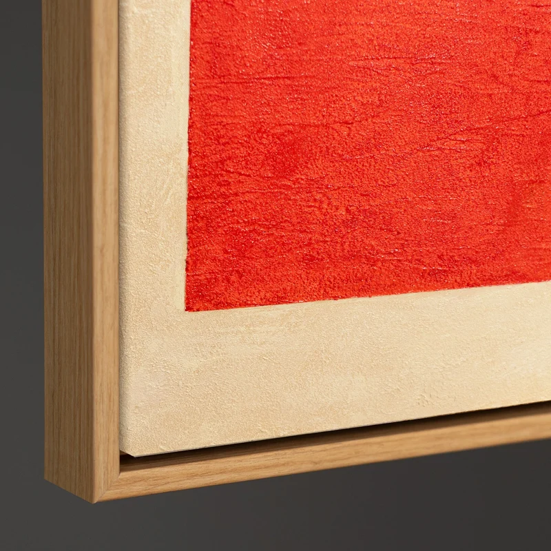 Abstraktes Gemälde im Rahmen geometrische Wandkunst „Kontraste“