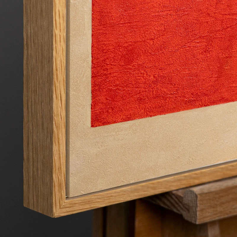 Abstraktes Gemälde im Rahmen geometrische Wandkunst „Kontraste“
