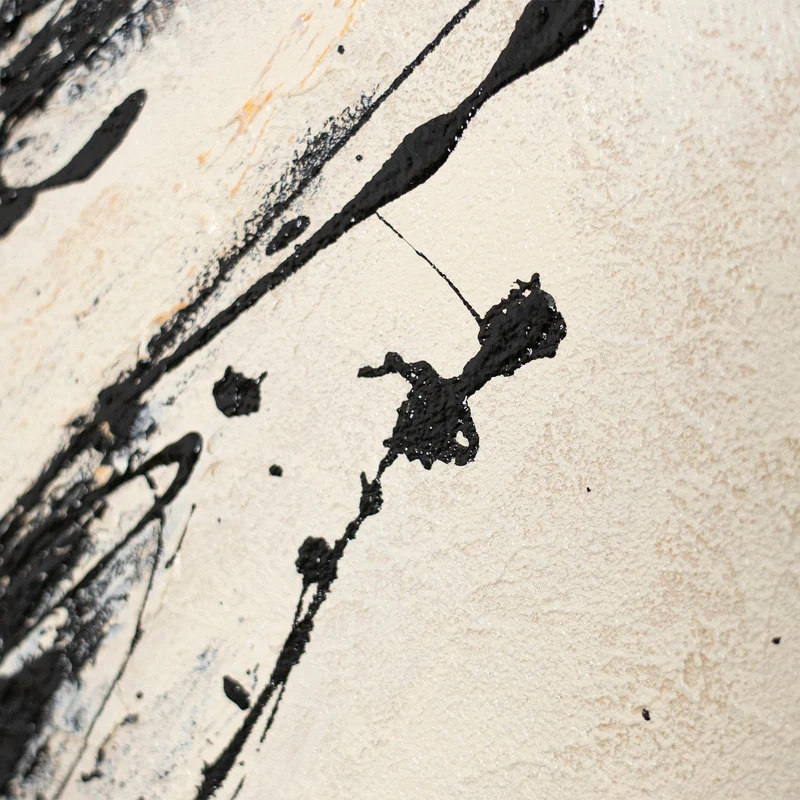 Abstraktes Gemälde im Rahmen moderne Acrylmalerei „Kraft des Pinselstrichs“