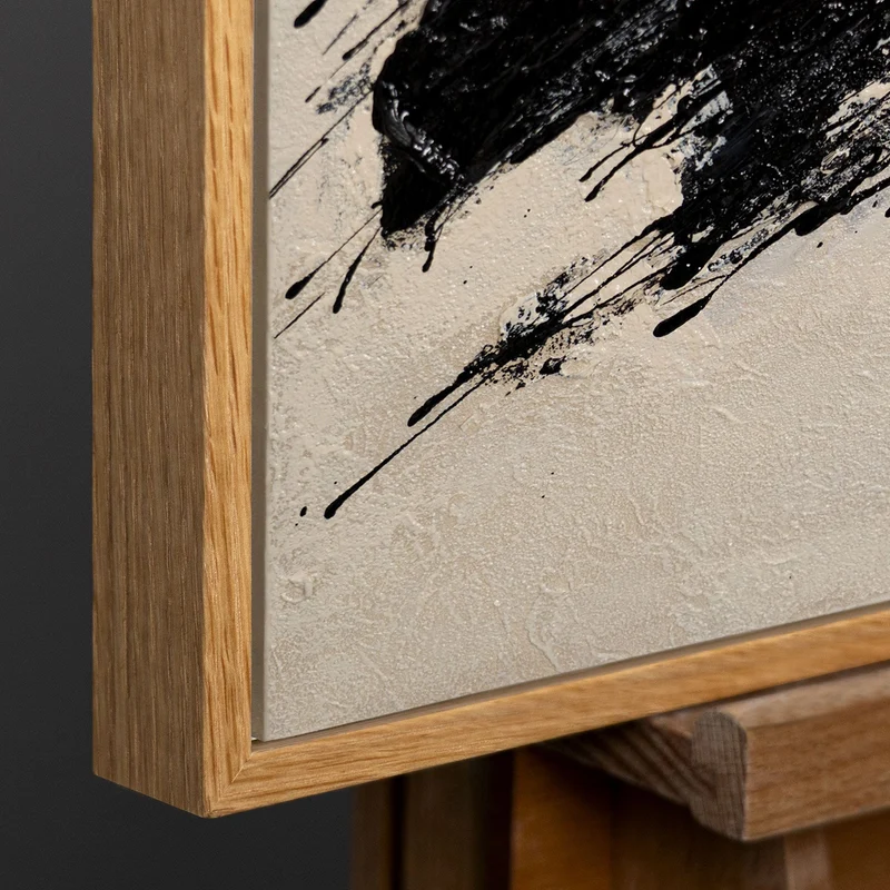 Abstraktes Gemälde im Rahmen moderne Acrylmalerei „Kraft des Pinselstrichs“