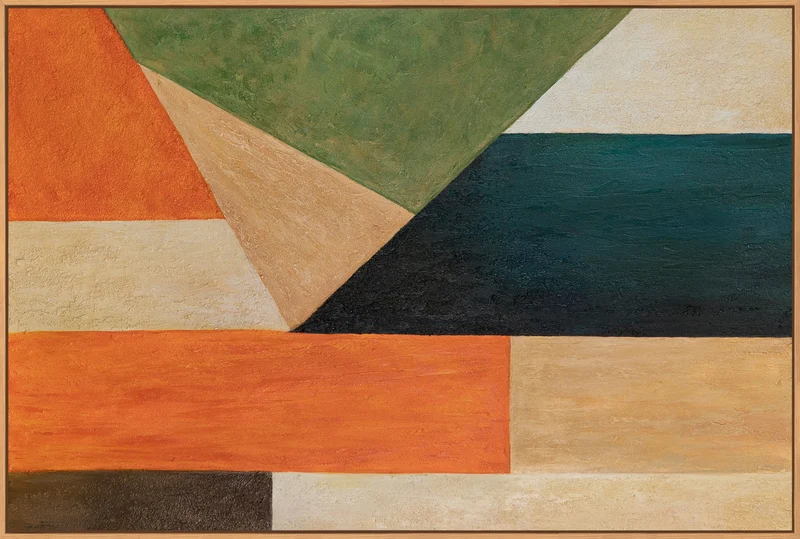 Moderne Acrylbilder mit geometrischer Struktur im Rahmen „Ordnung und Bewegung“