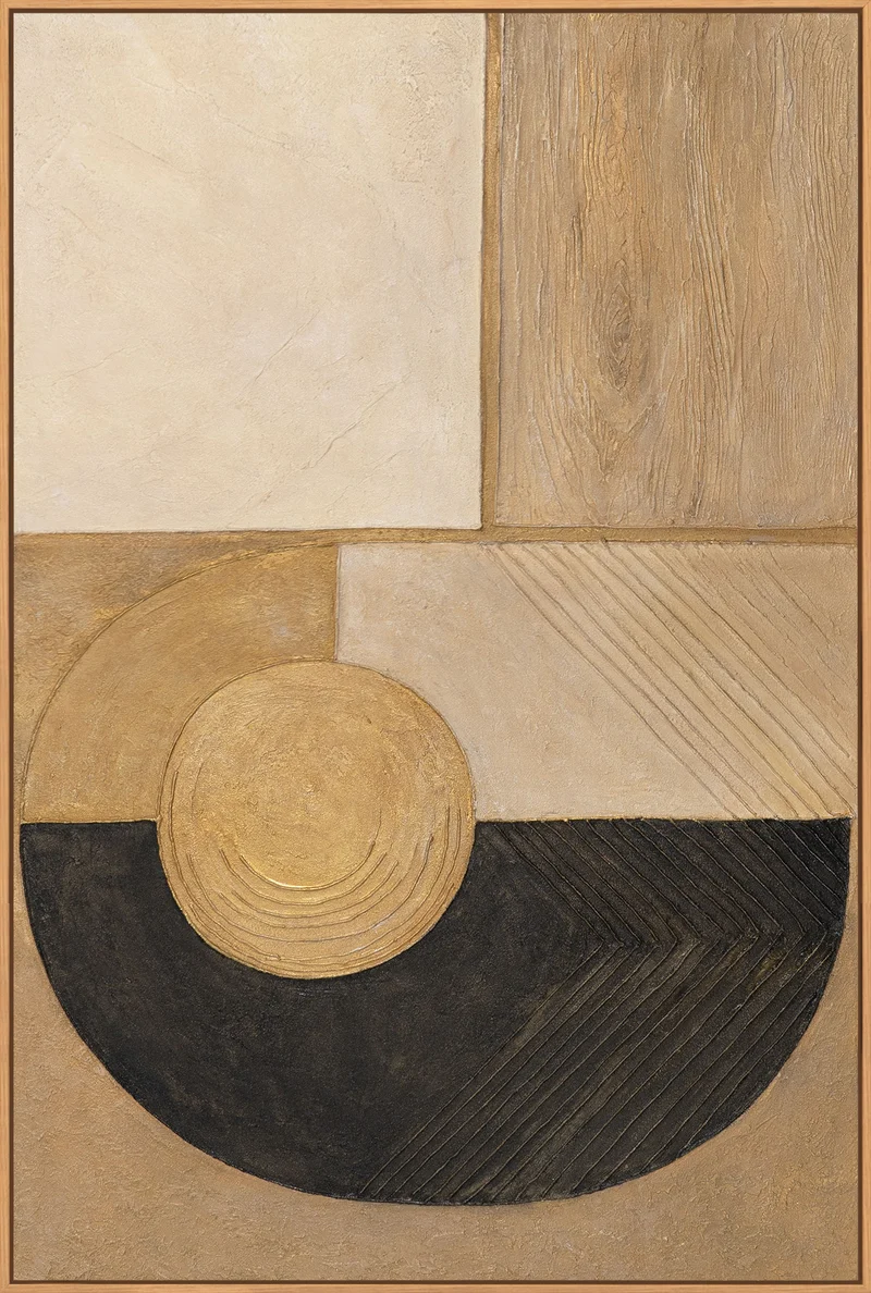 Gemälde mit Struktur und Geometrie im Rahmen „Form und Textur“