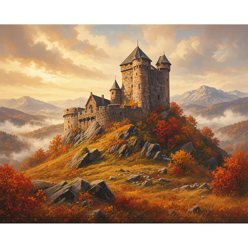 Malen nach Zahlen - Goldener Herbstzauber