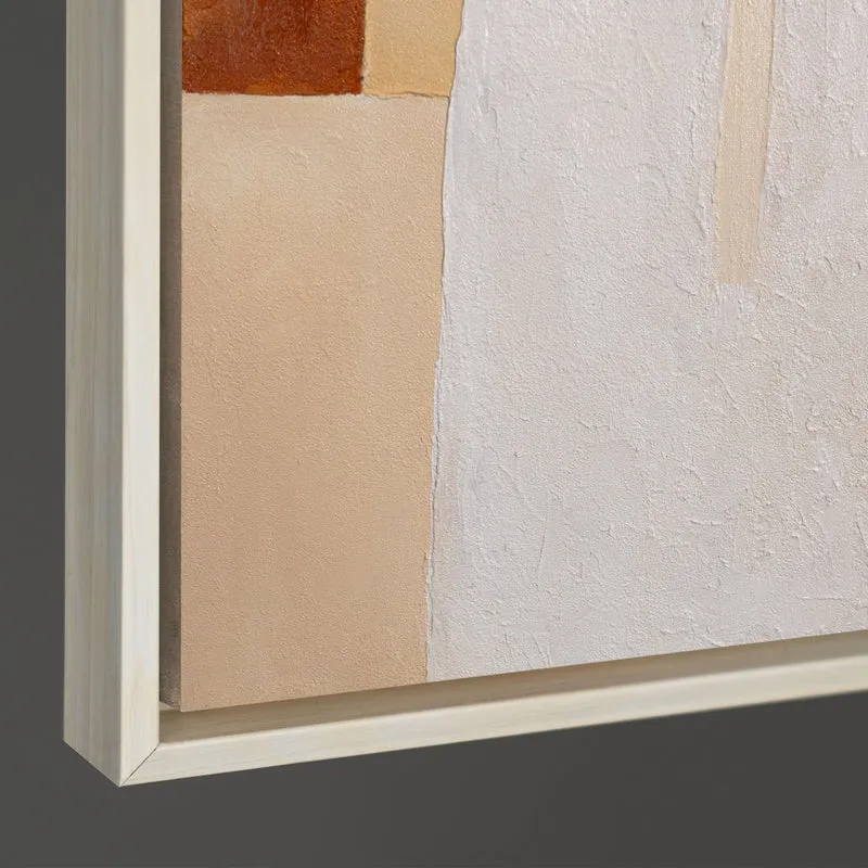 Moderne Gemälde auf Leinwand im Rahmen mit fließender Struktur „Atem der Architektur“