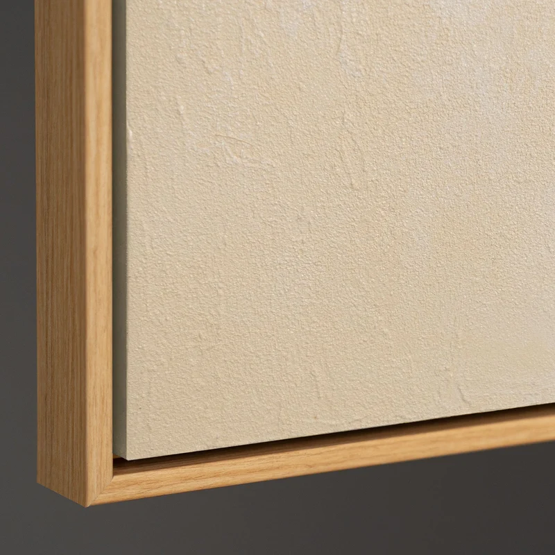 Abstrakte Kunst auf Leinwand im Rahmen mit sanften Linien „Verflechtung“