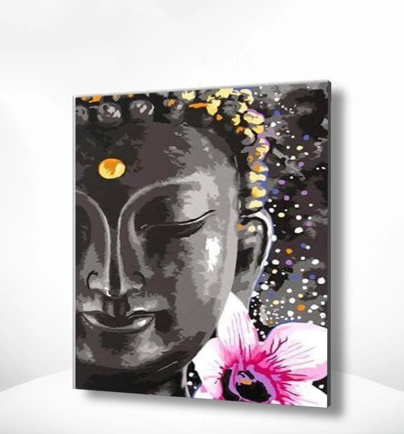 Malen nach Zahlen Buddha mit Blume