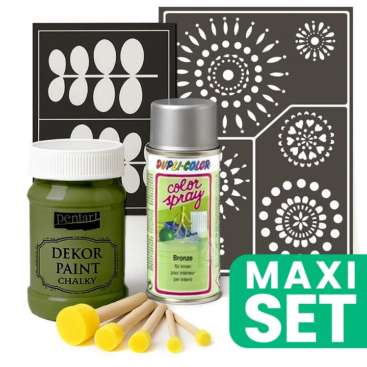 Furniture Renovation Set with Silver Spray Paint - Thorn Green
