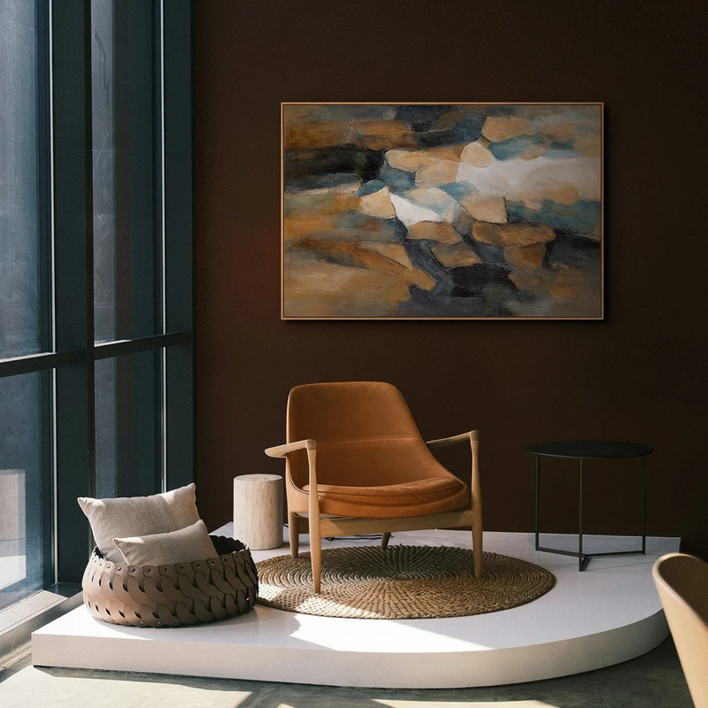 Moderne Bilder im Rahmen mit warmer Struktur „Palette des Abends“