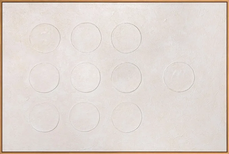 Abstraktes Leinwandbild „Weißer Code“ im Rahmen – moderne Wandkunst
