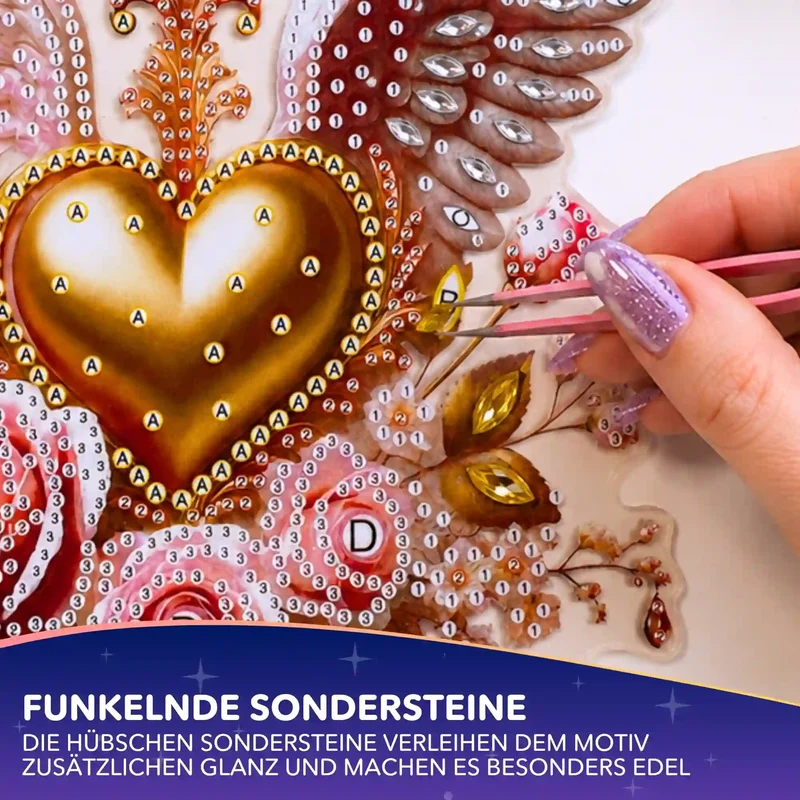 Diamond Painting - Aufsteller Herz & Flügel
