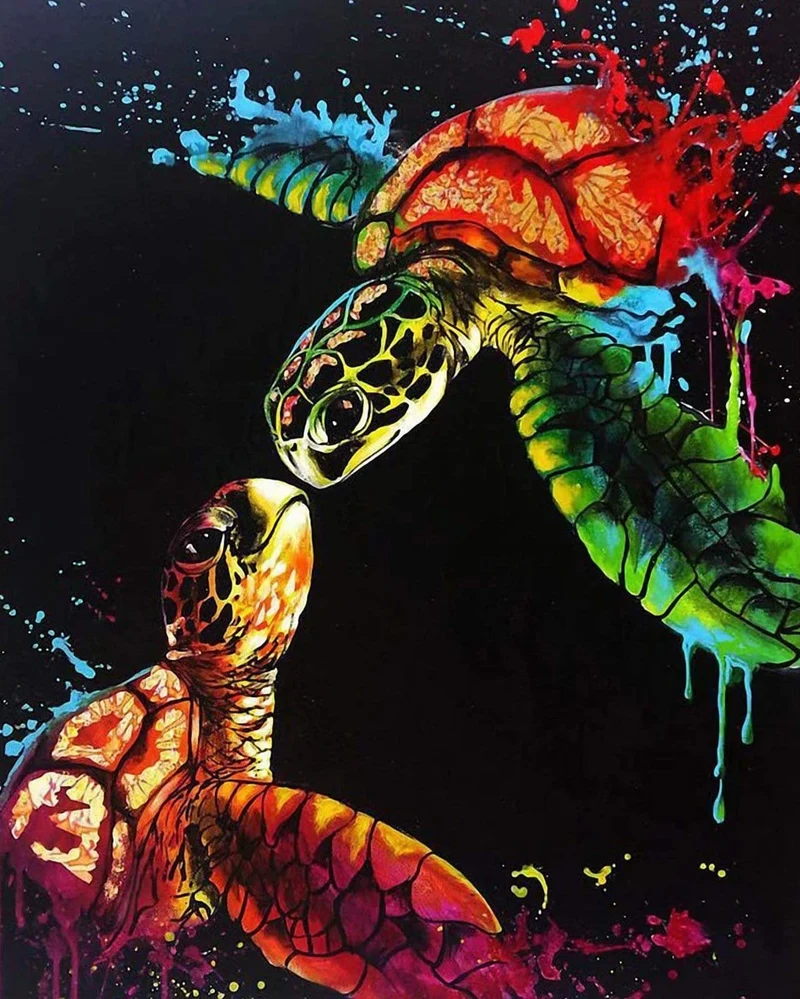 Malen nach Zahlen Bunte Schildkröten