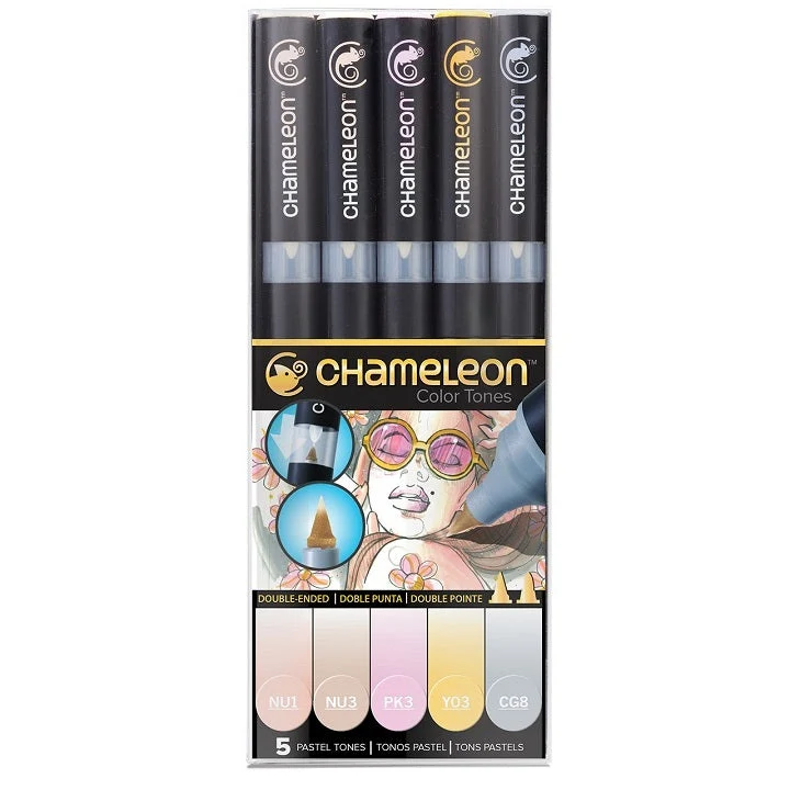 Chameleon Marker Set of 5, Pastel Tones