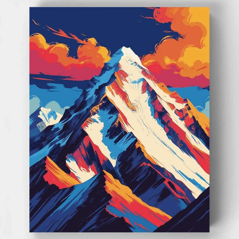 Sagarmatha National Park Blazing Sky Summit - Paint by Numbers Kit