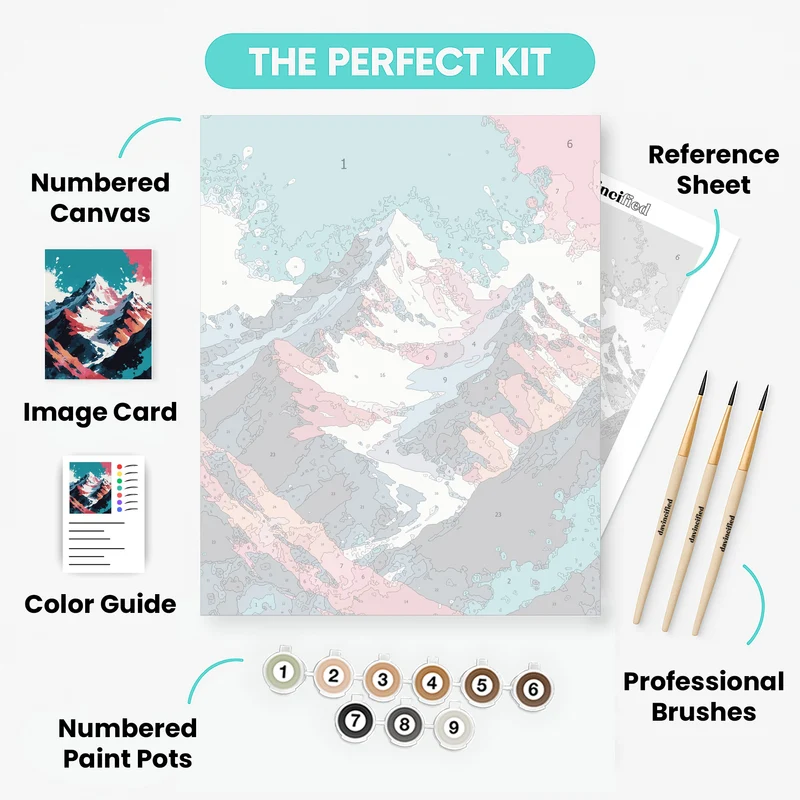 Sagarmatha National Park Colorful Peaks - Paint by Numbers Kit