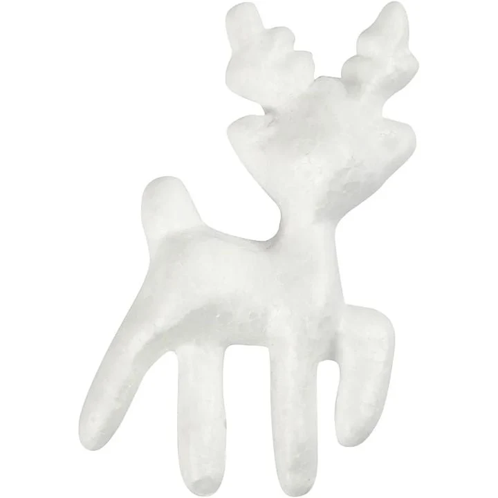 Polystyrene Reindeer, 11.5 cm, Set of 5