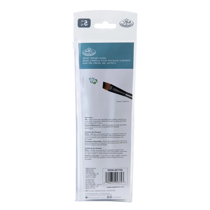 Royal and Langnickel Zen 73 Set of 5 Flat Brushes
