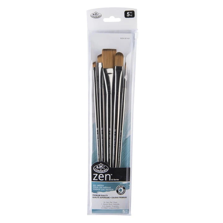 Royal and Langnickel Zen 43 Flat Brush Set of 5