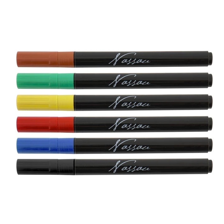 Set of 6 Glass and Porcelain Markers
