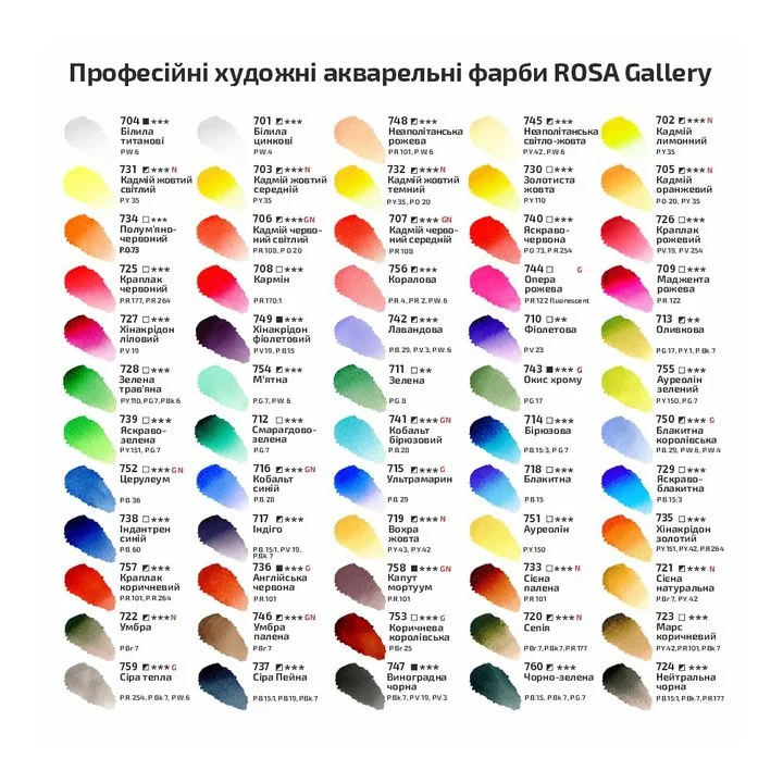 Rosa Gallery Watercolor Paints Half Pan 2.5 ml